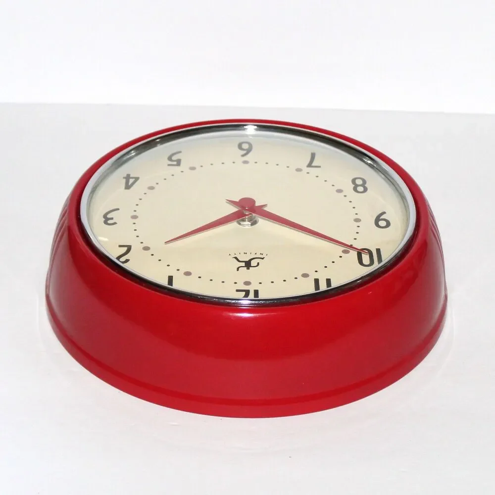 Infinity Retro Wall Clock Red round 9.5